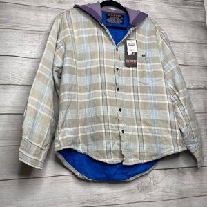 NEW Rustic Outfitters Quilted Plaid Jacket - Gray/Blue